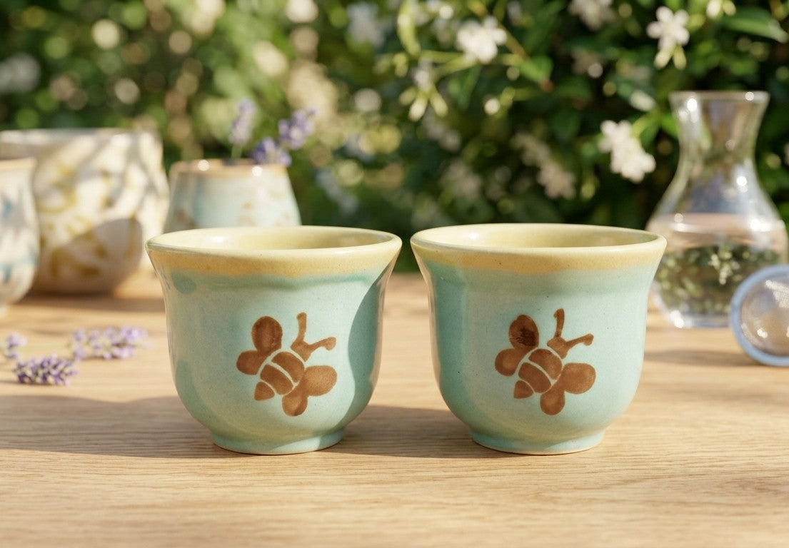 Tea Cup Honeybee Design