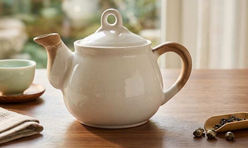 Ceramic Spouted Coffee Tea Brewing Pot or Serving Teapot