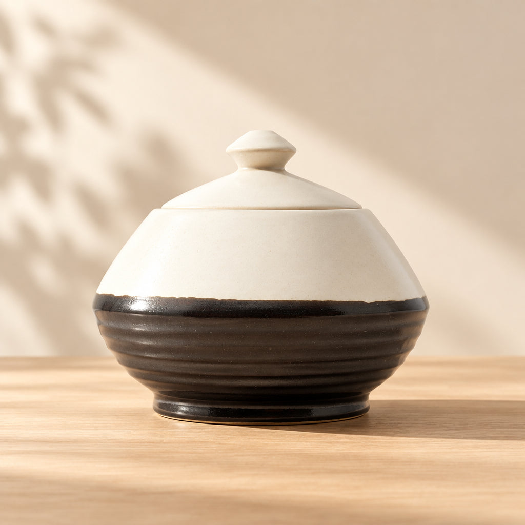 large ribbed 2.2 kg jar with lid, ribbed design