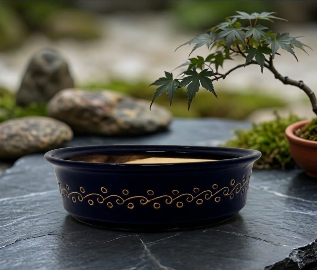 Bonsai Ceramic Planter Pot Round 9.5 inches