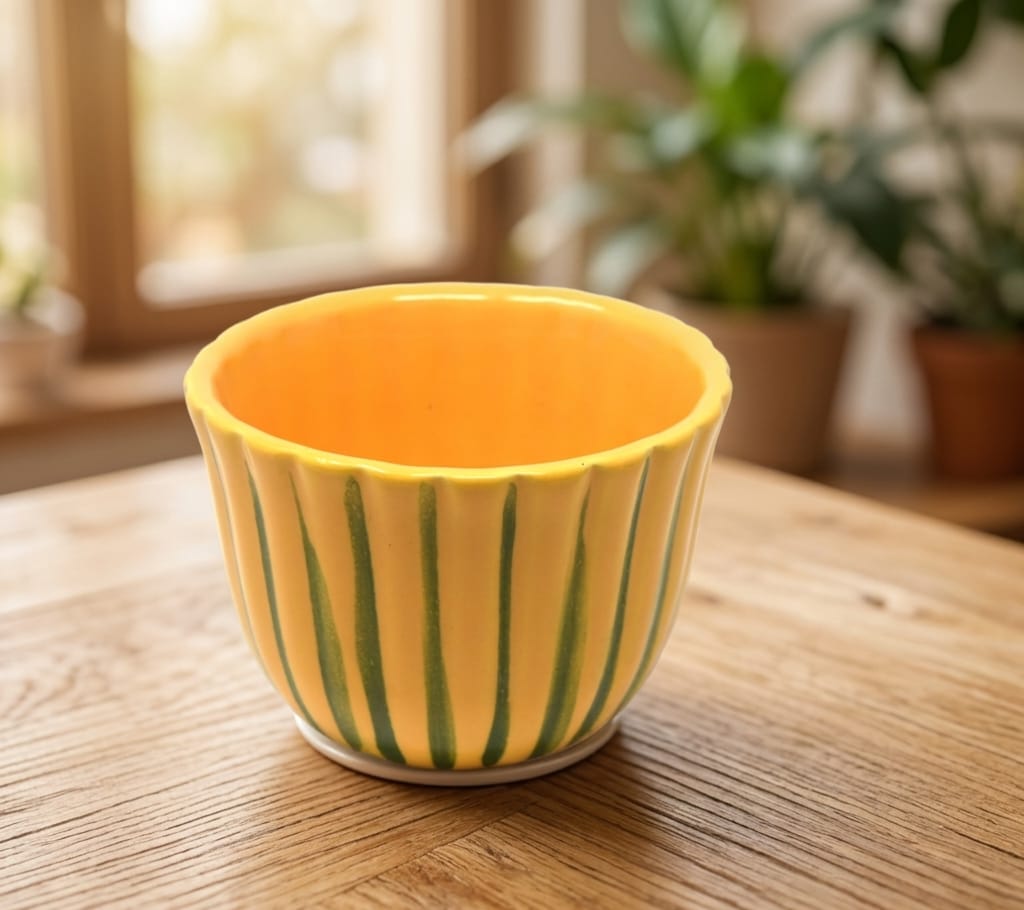Striped Ceramic Bowl 450 ml