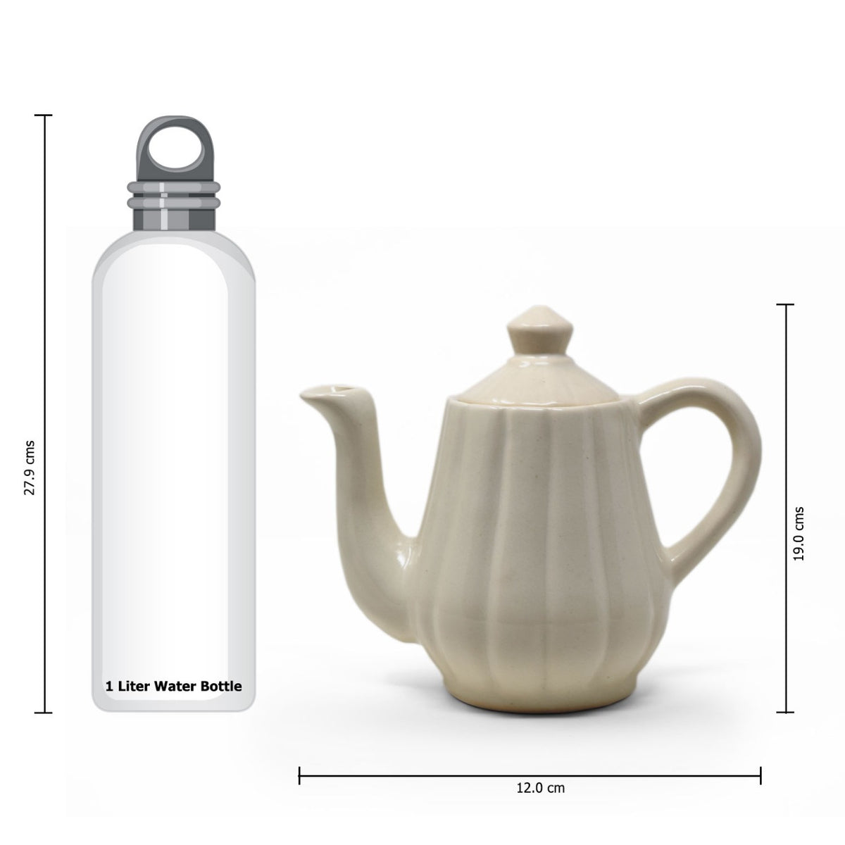 Handmade Ceramic Teapot 1000ml | Traditional Pour Tea & Coffee Pot