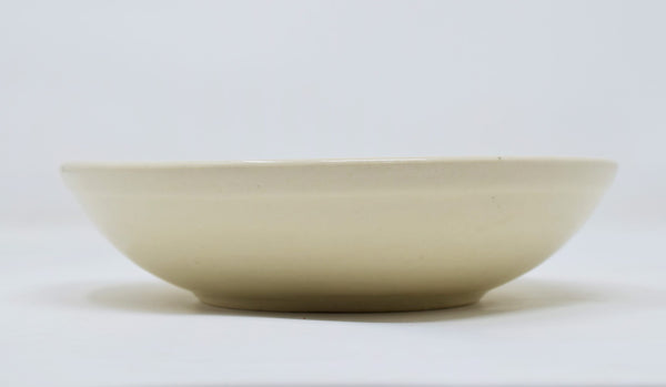 white shallow pasta bowl