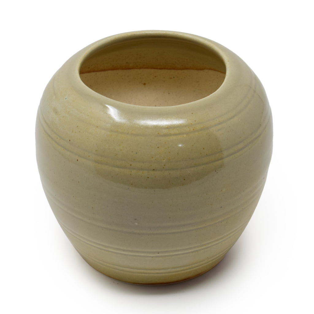 Ribbed Globe Ceramic Planter Pot (4 x 5 Inch)
