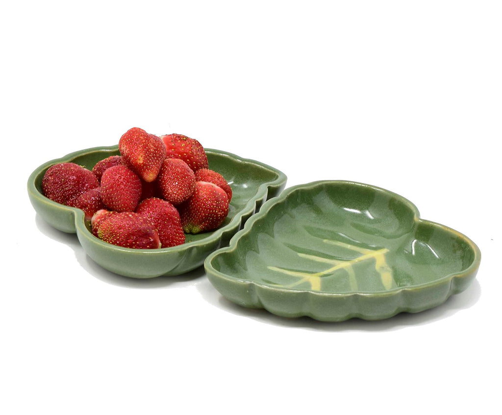 Leaf Shape Ceramic Tray, 6-inches