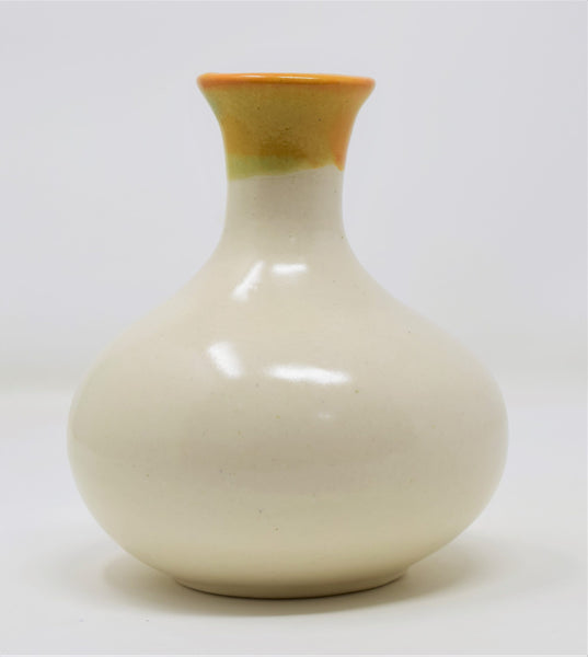 orange white table flower bud vase ceramic india