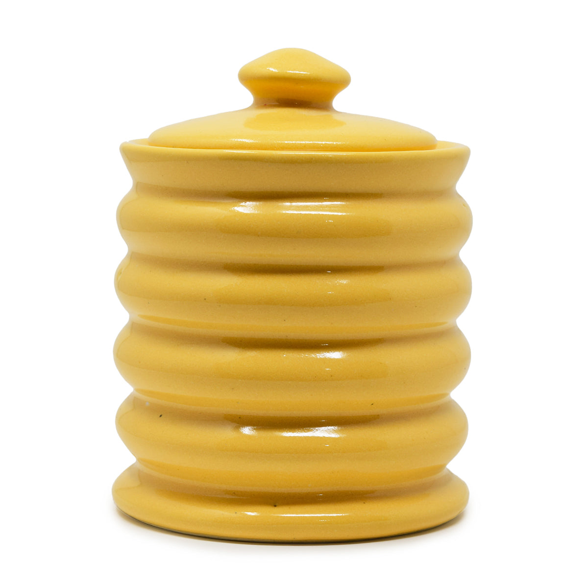 625ml Ribbed Ceramic Jar with Lid