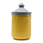 650ml ceramic storage jar with lid, yellow