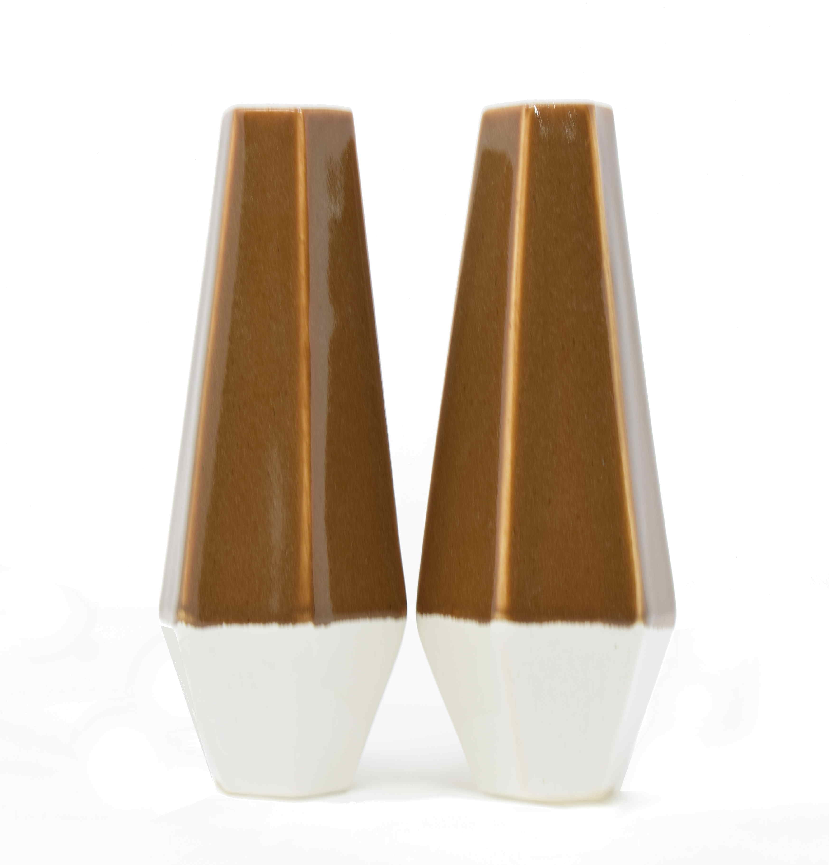 Geometric Hex Vase 7"