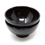 Handcrafted Footed Ceramic Soup & Snack Bowls (Set of 2) | Japanese Style Stoneware Katori