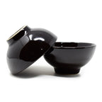 Handcrafted Footed Ceramic Soup & Snack Bowls (Set of 2) | Japanese Style Stoneware Katori