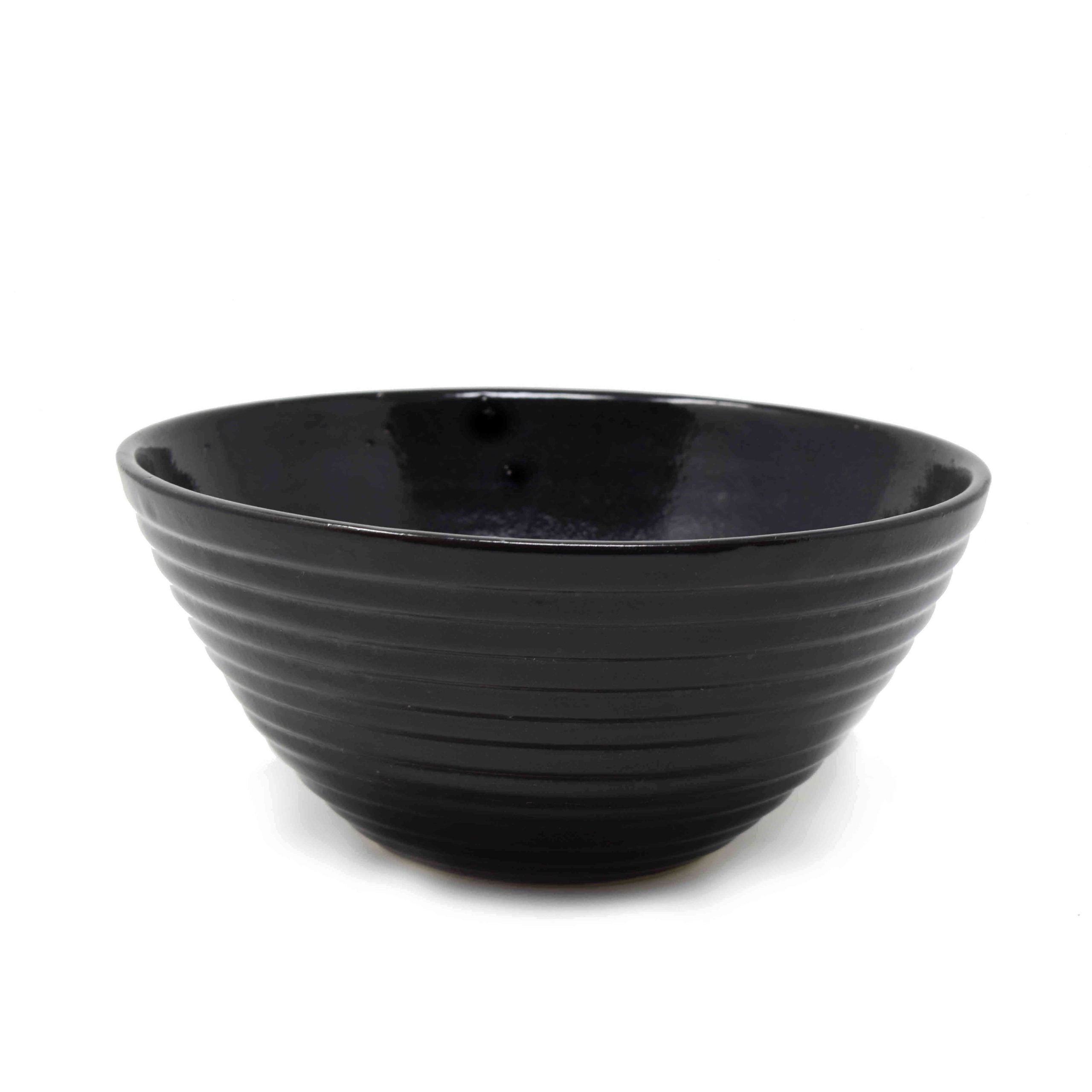 black stoneware ceramic mixing bowl