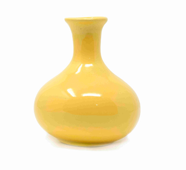 Golden Yellow Round Vase Handmade