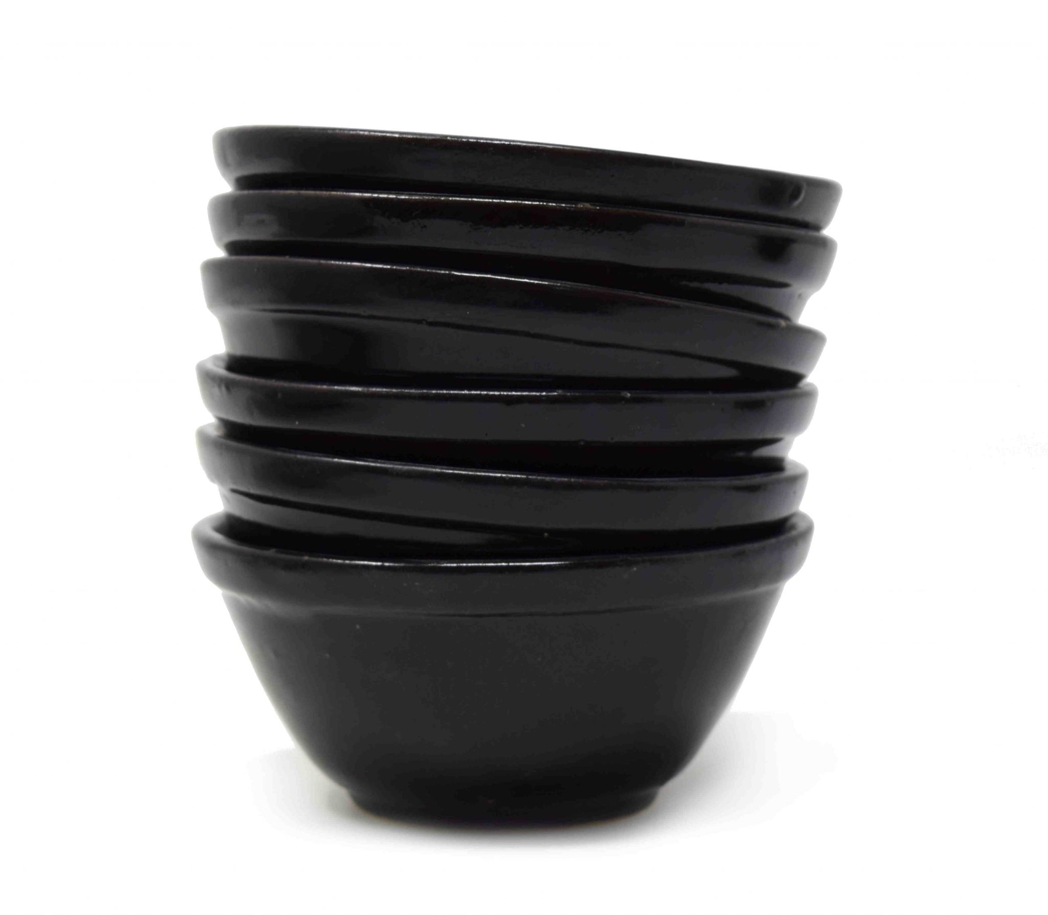 black mini dessert garnish bowl