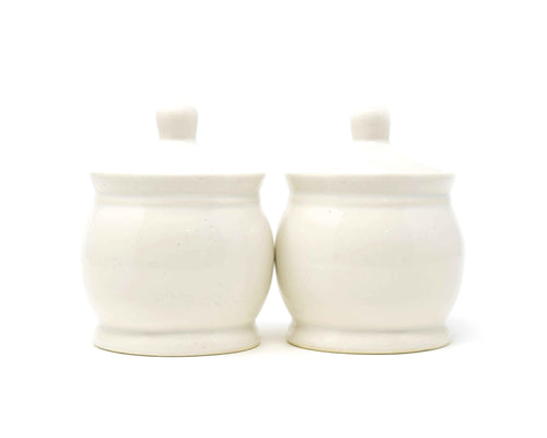 White Sugar Pot Pickle Jar Set