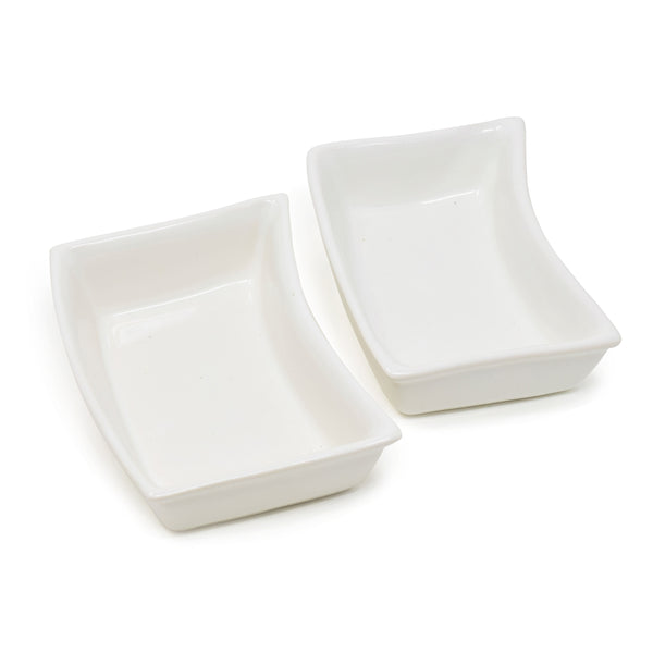 Curved Serving Snacks Trays Dishes 2 Pack