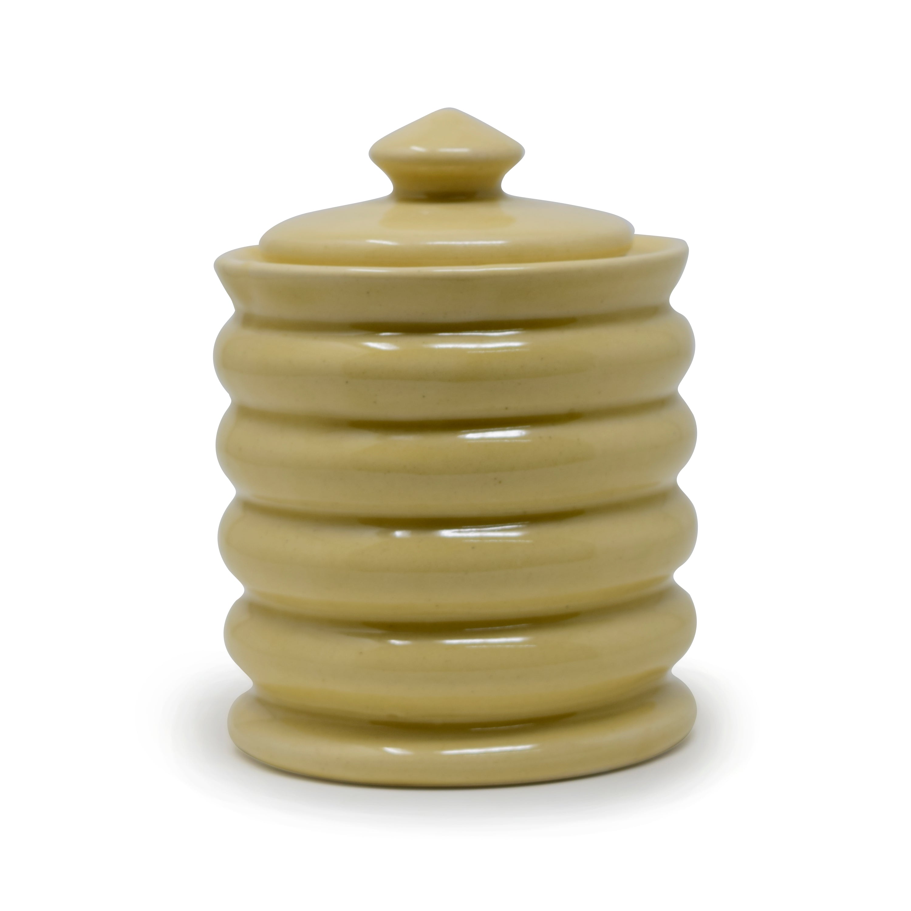 625ml Ribbed Ceramic Jar with Lid