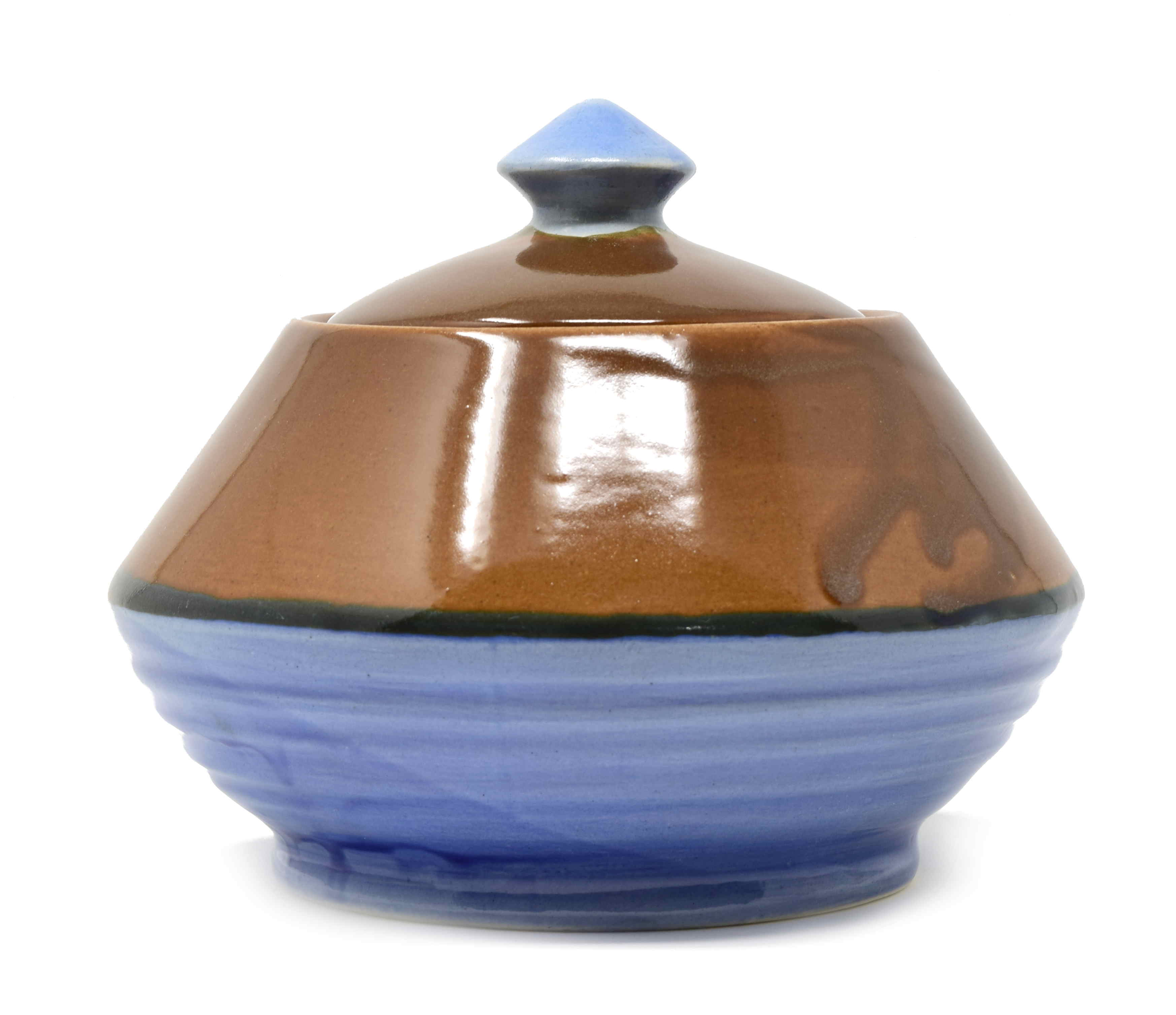 Ribbed Ceramic Jar Or Pot with Lid (1.3 Litre) or Classic Indian Handi