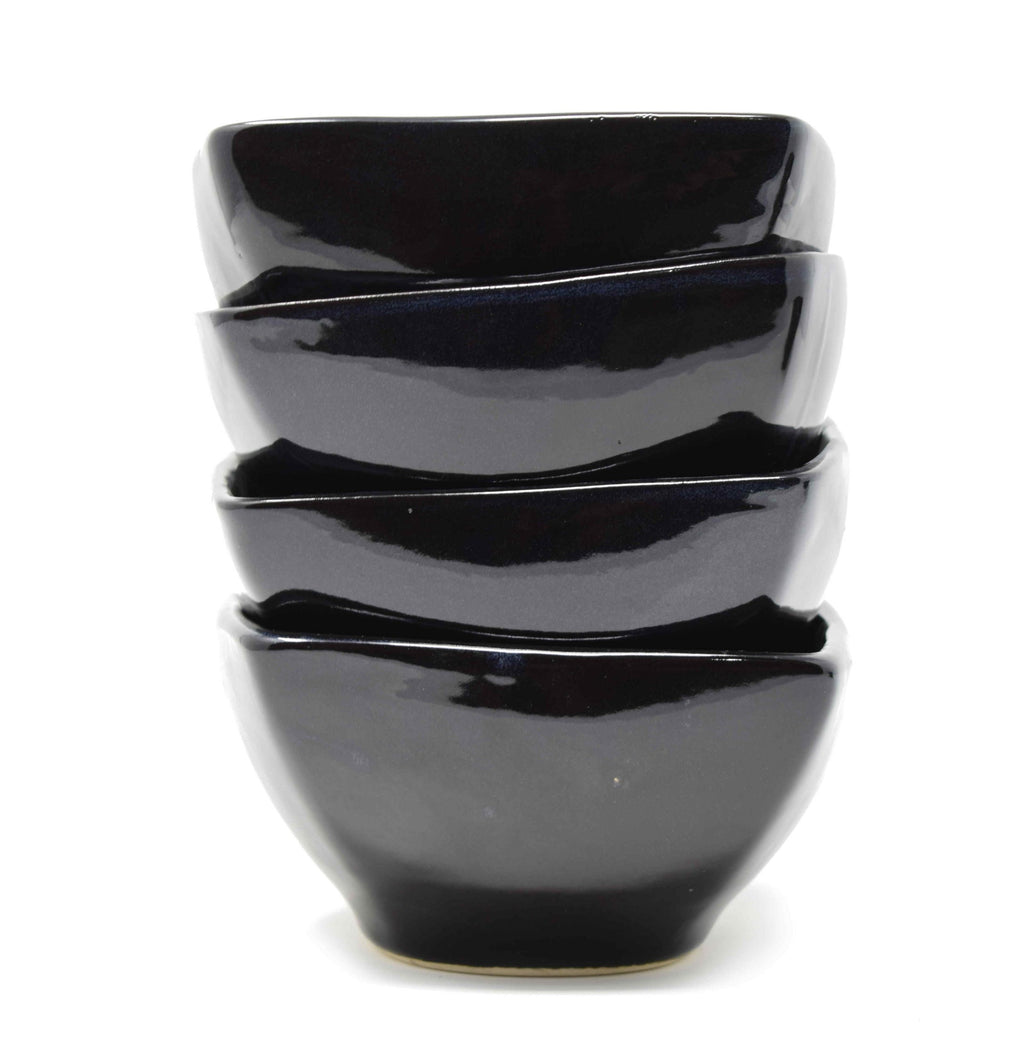Handcrafted Square Ceramic Soup & Serving Bowls (325ml, Set of 2) | Stoneware Katori Set