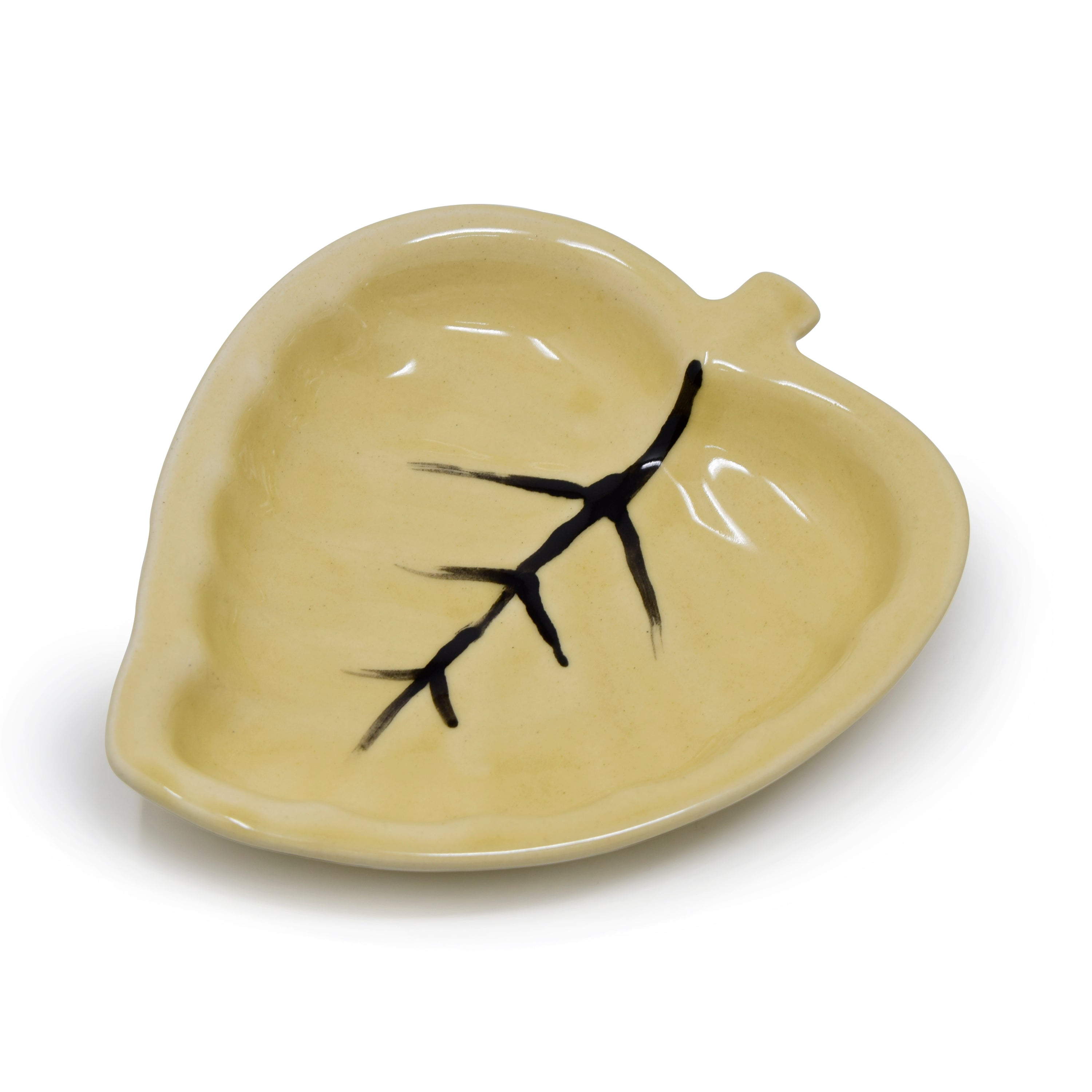 Leaf Shape Ceramic Tray, 6-inches