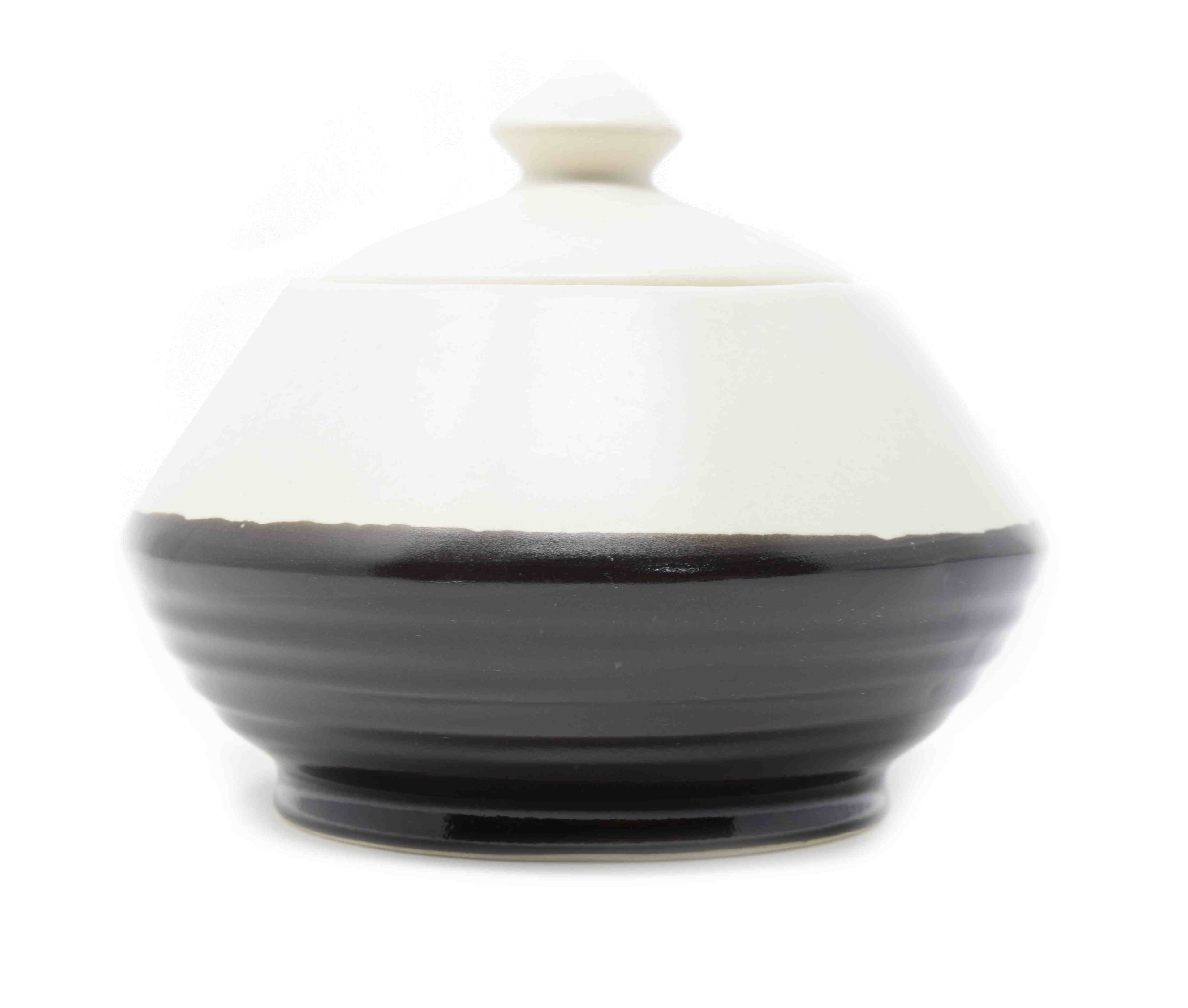 Ribbed Ceramic Jar Or Pot with Lid (1.3 Litre) or Classic Indian Handi