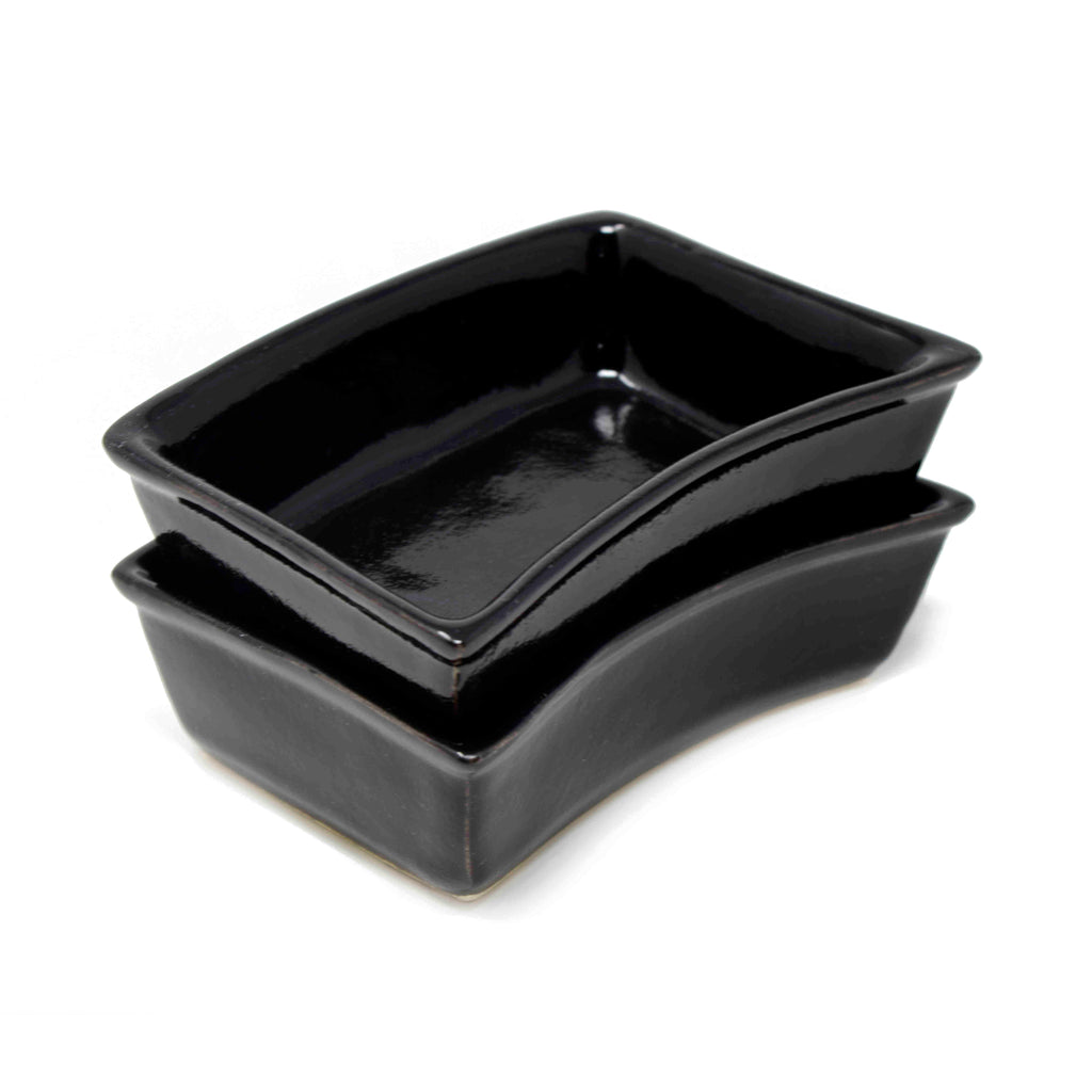 Curved Serving Snacks Trays Dishes 2 Pack