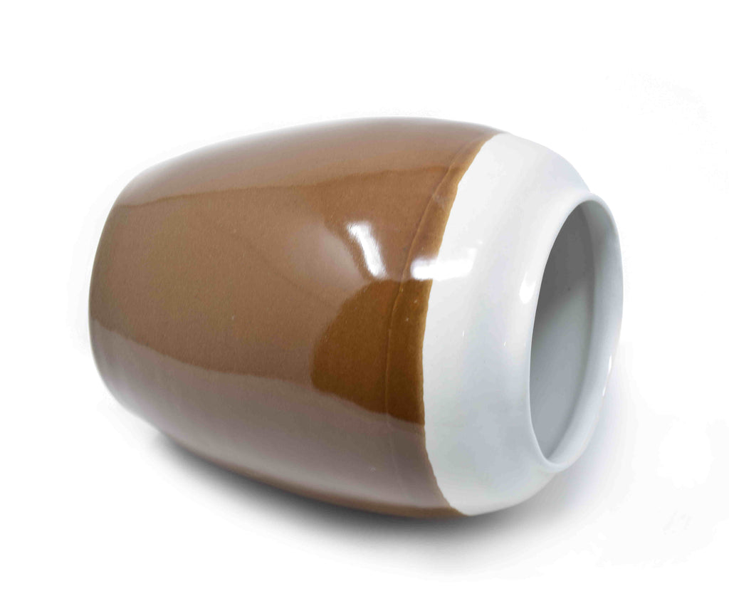 brown and white classic indian vase