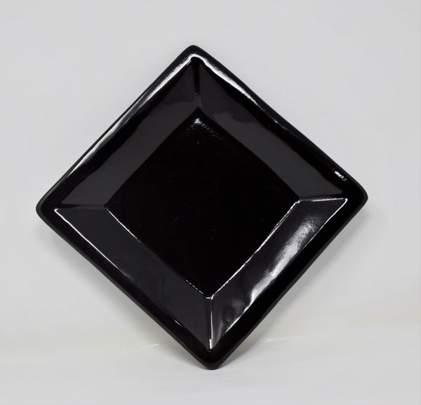black ceramic square tray