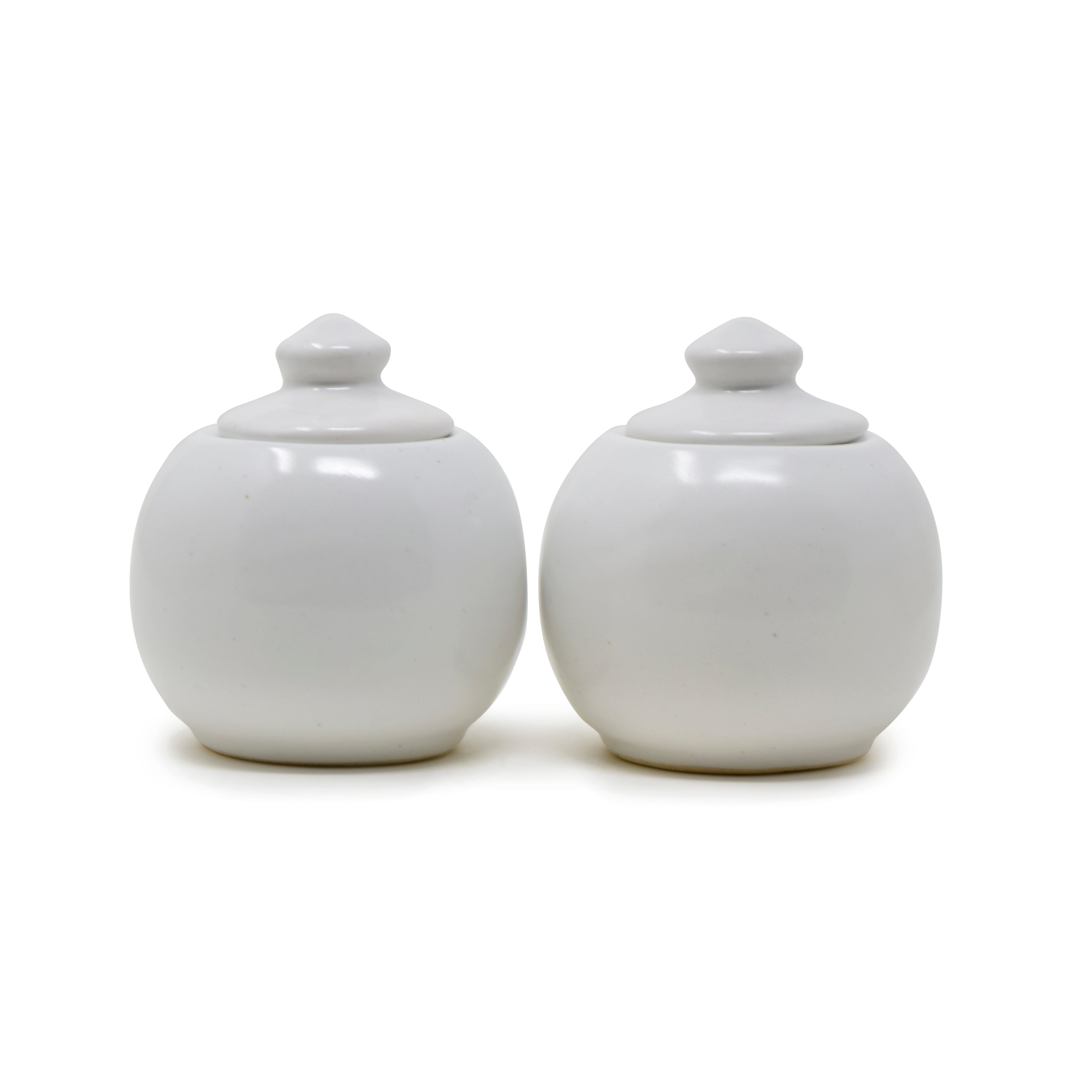 Set of 2 Ceramic Mini Small Jars or Pots 125 ml