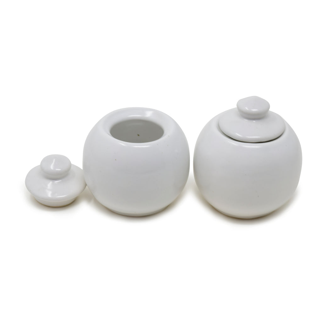 Set of 2 Ceramic Mini Small Jars or Pots 125 ml
