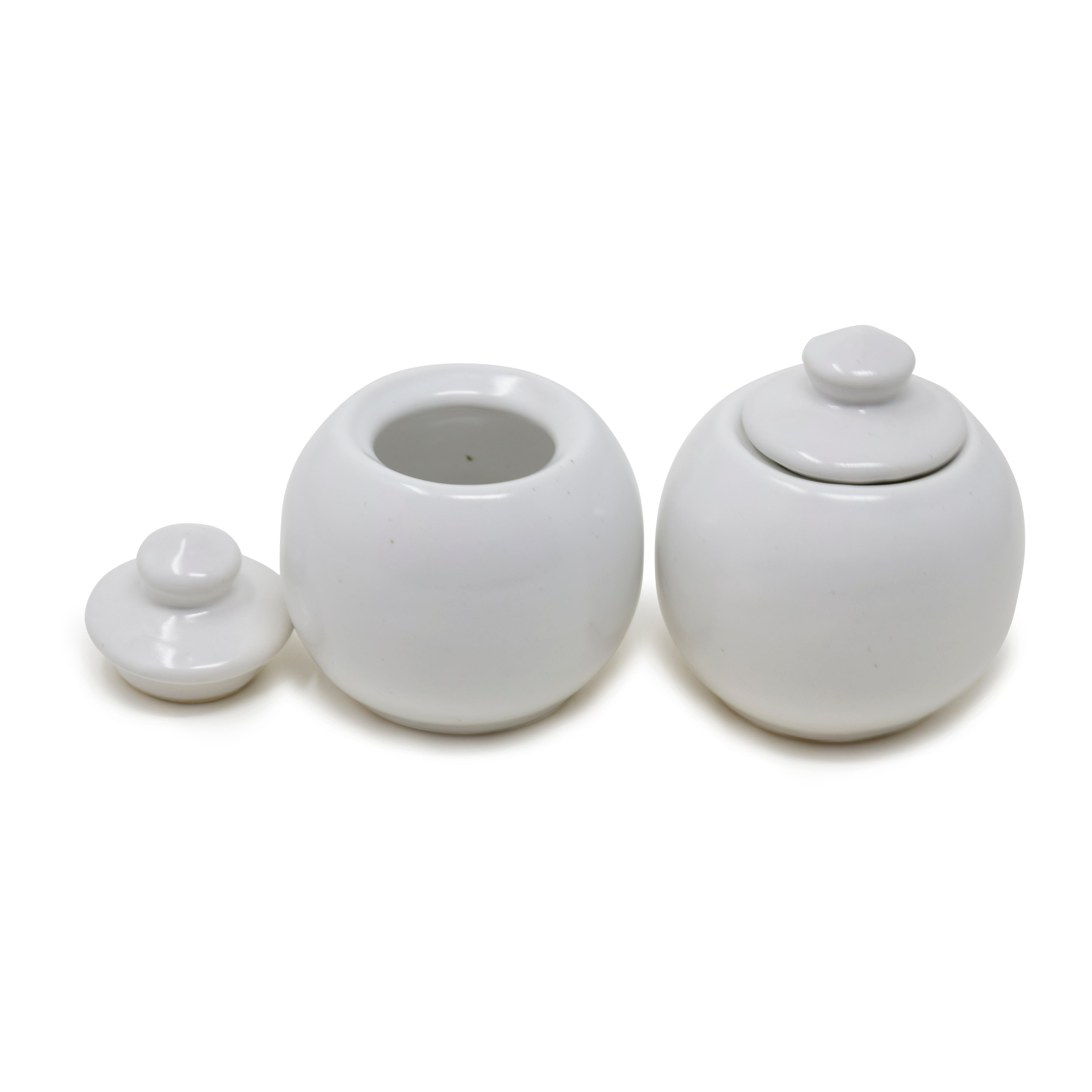 Set of 2 Ceramic Mini Small Jars or Pots 125 ml