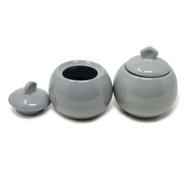 Set of 2 Ceramic Mini Small Jars or Pots 125 ml