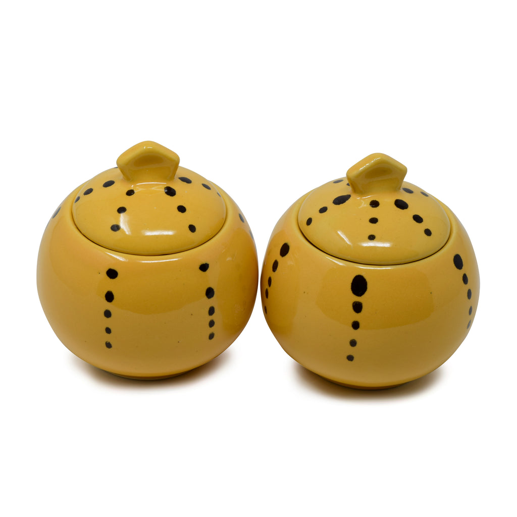 Set of 2 Ceramic Mini Small Jars or Pots 125 ml