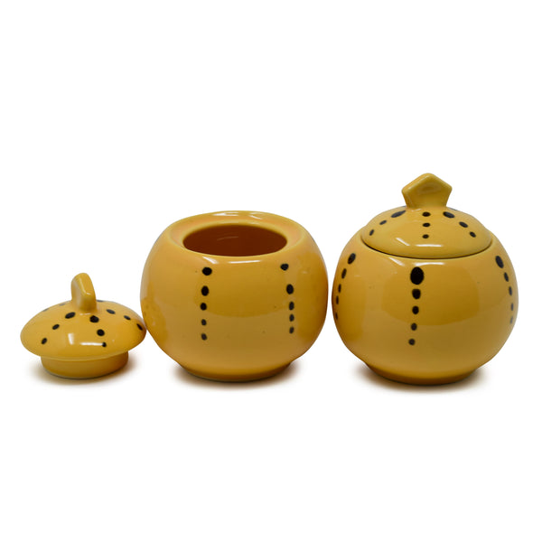Set of 2 Ceramic Mini Small Jars or Pots 125 ml