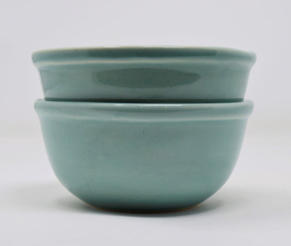 sea green olive green cereal bowls